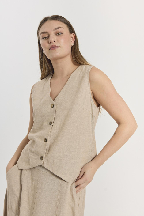 Freequent beige dames gilet