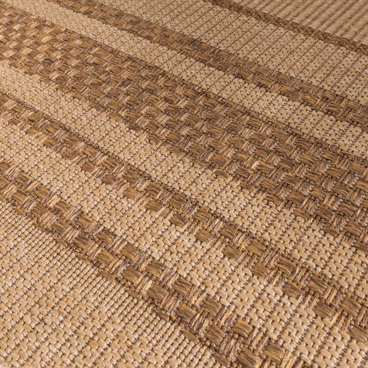 Jute buitenkleed - Mavi Border Creme/Bruin