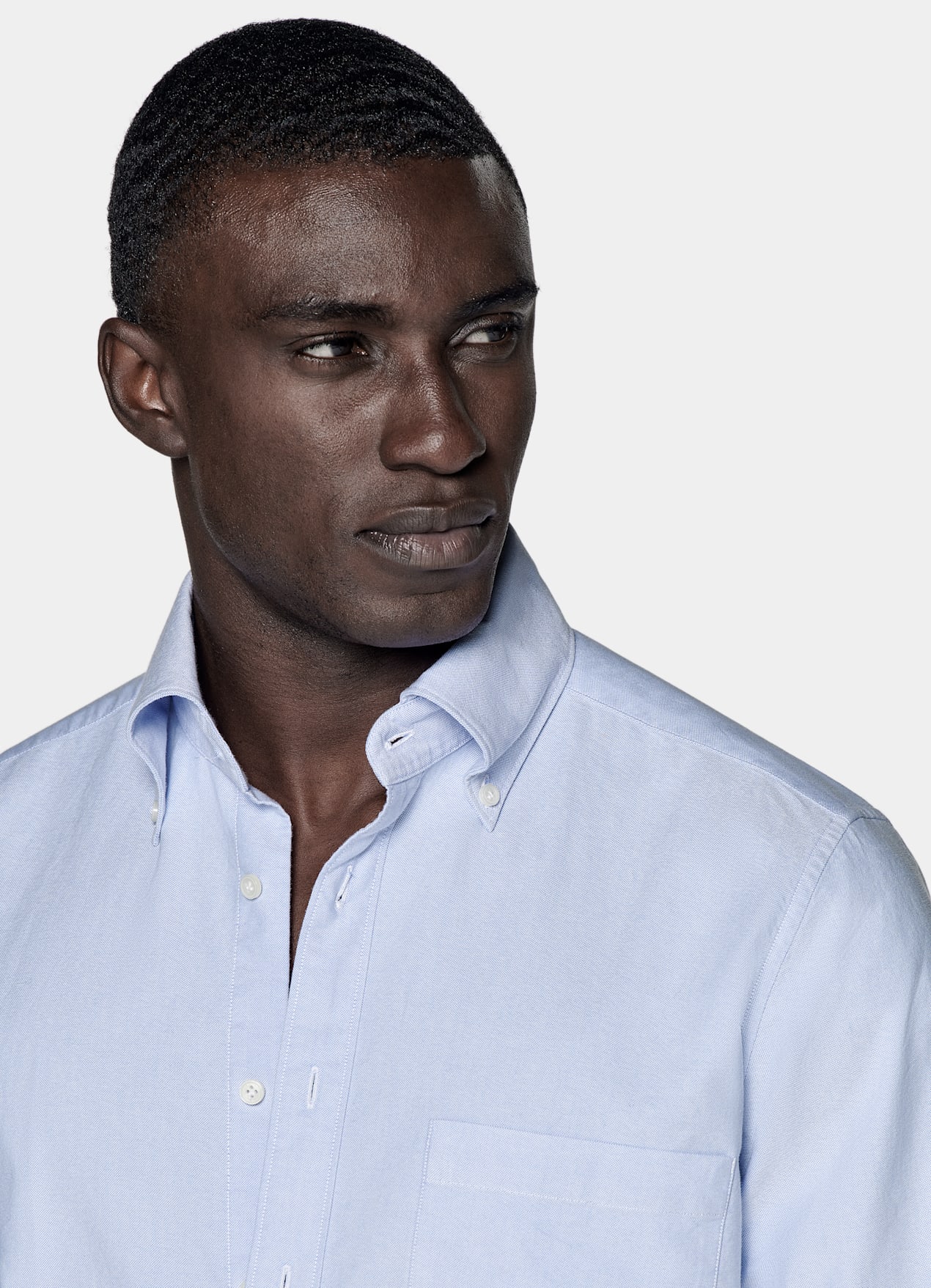 Chemise coupe ajustée en oxford bleu clair