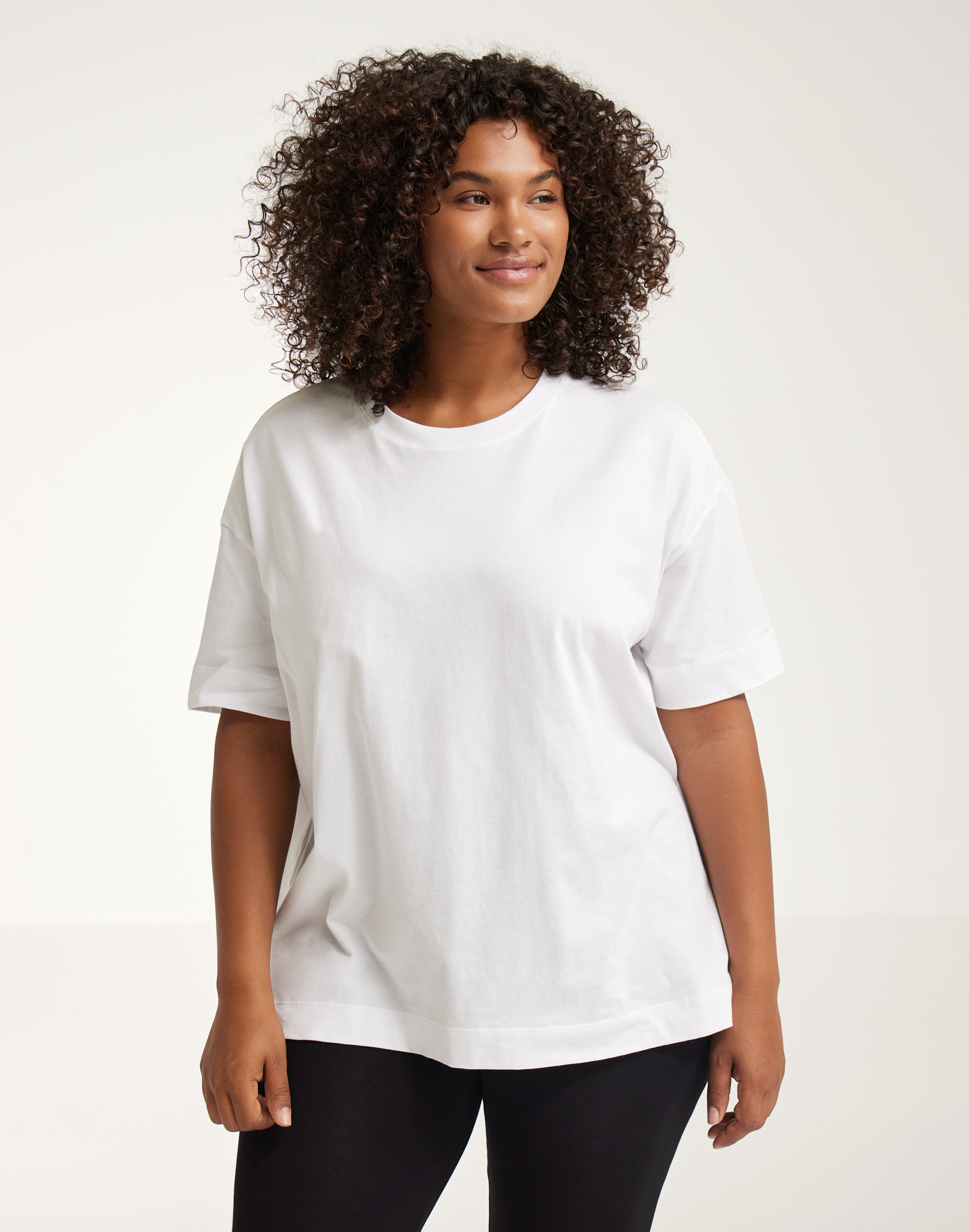 T-shirt met wijde pasvorm van katoen voor dames in Caca