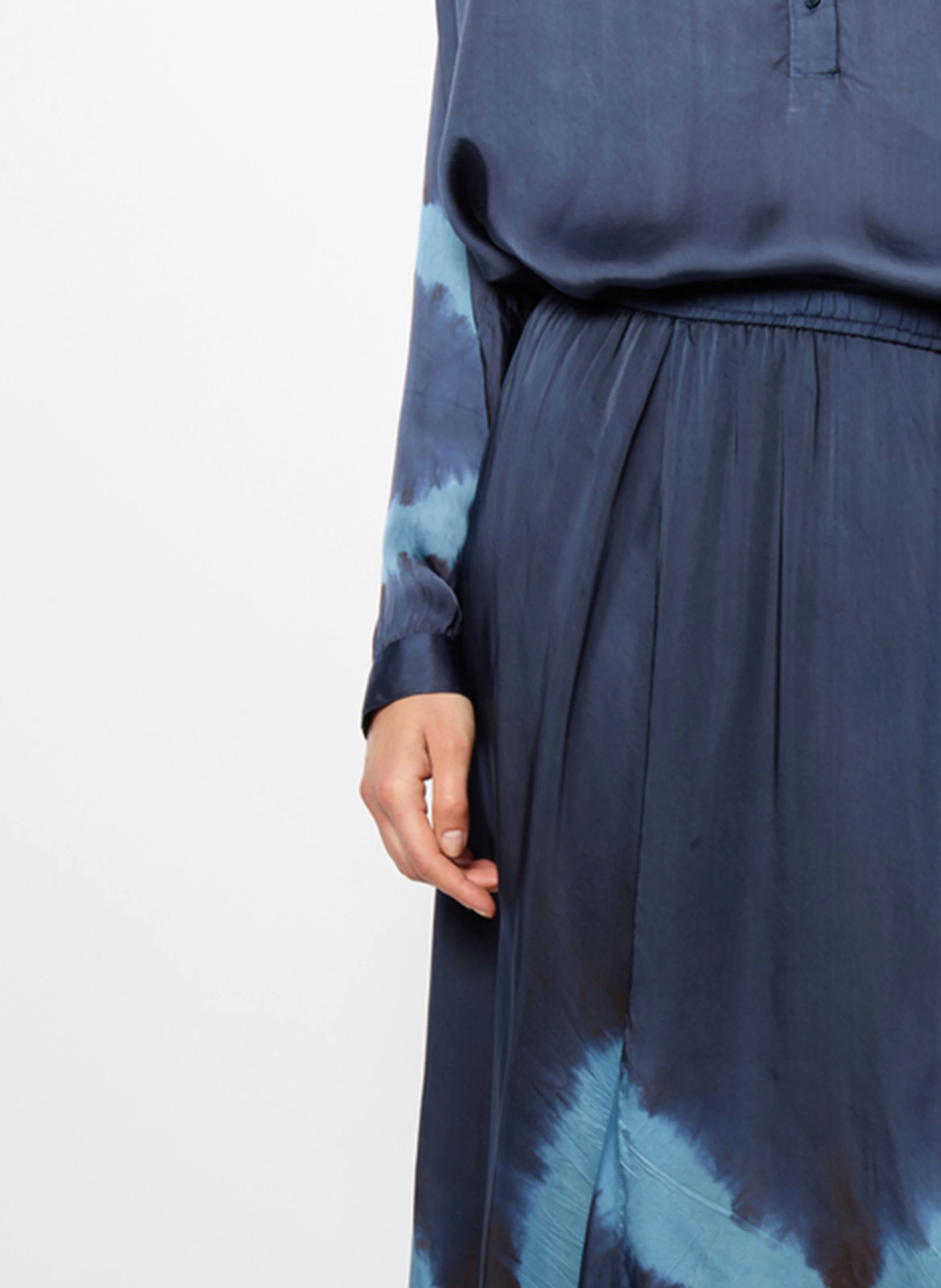 CATRIONA - Jupe longue évasée tie and dye | Bleu
