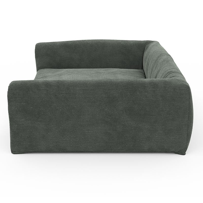 Panier pour chien leonard en tissu velours côtelé vert taille l