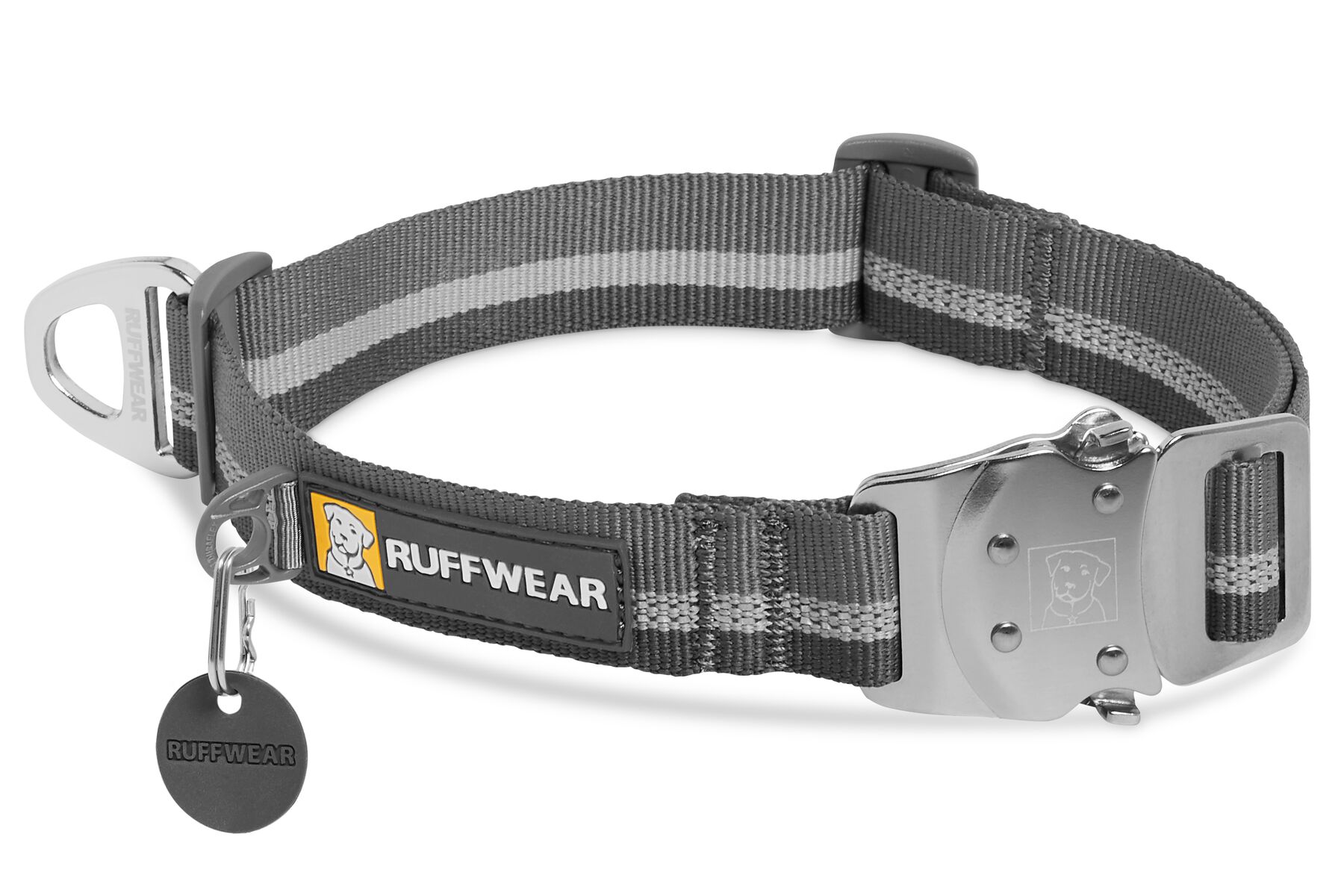 Collier top rope™ avec boucle en métal et sangle solide et comfortable. Couleur: granite gray (gris), taille: s (28-36cm)