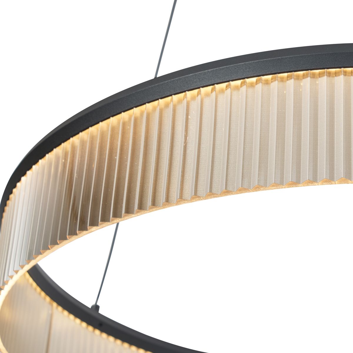 Moderne hanglamp zwart 78cm incl. LED 3-staps dimbaar - Anello Chandelier