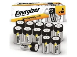 Batterier energizer industrial alkaline c, pakke a 12 stk.