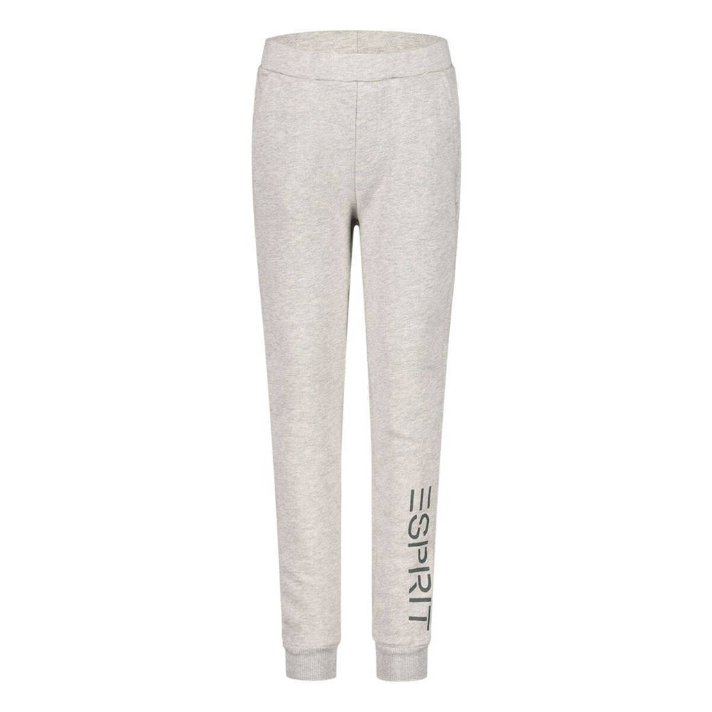 ESPRIT joggingbroek met logo lichtgrijs melang