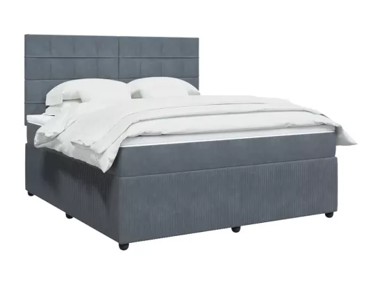 Sommier à lattes de lit et matelas Gris foncé 180x200cm Velours
