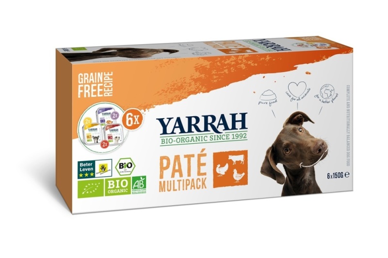 Yarrah Hondenvoer Multipack Pate Kip Rund Kalkoen 6x150G