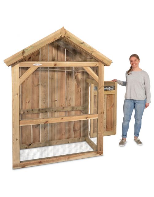 Voldux Volière S1 Deurtje Rechts - Vogelverblijven - 145x70x190 cm Naturel