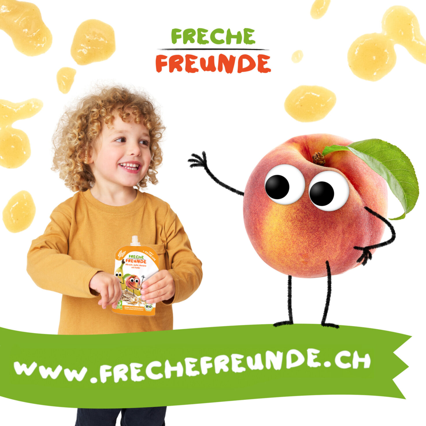 Freche Freunde Quetschie Pfirsich Apfel Banane & Hafer 6+ Monate