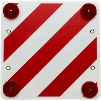 Plaque réfélchissante plastique, 500x500mm, blanc/rouge