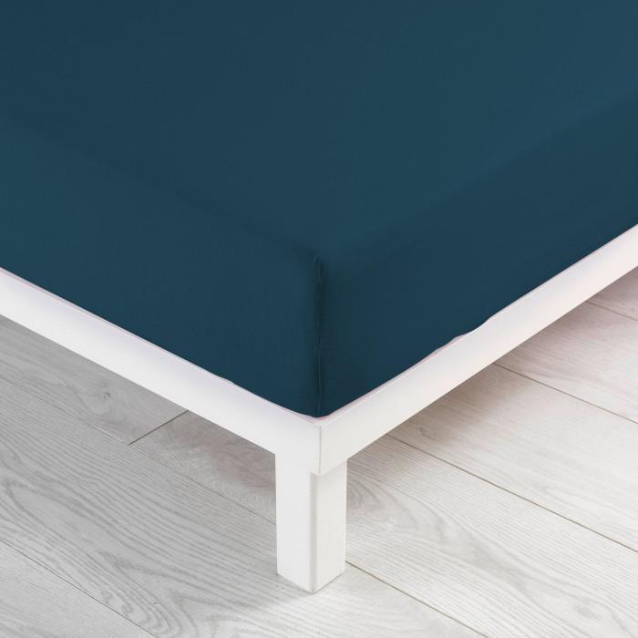 DRAP HOUSSE 140X190CM UNI JERSY BLEU NUIT