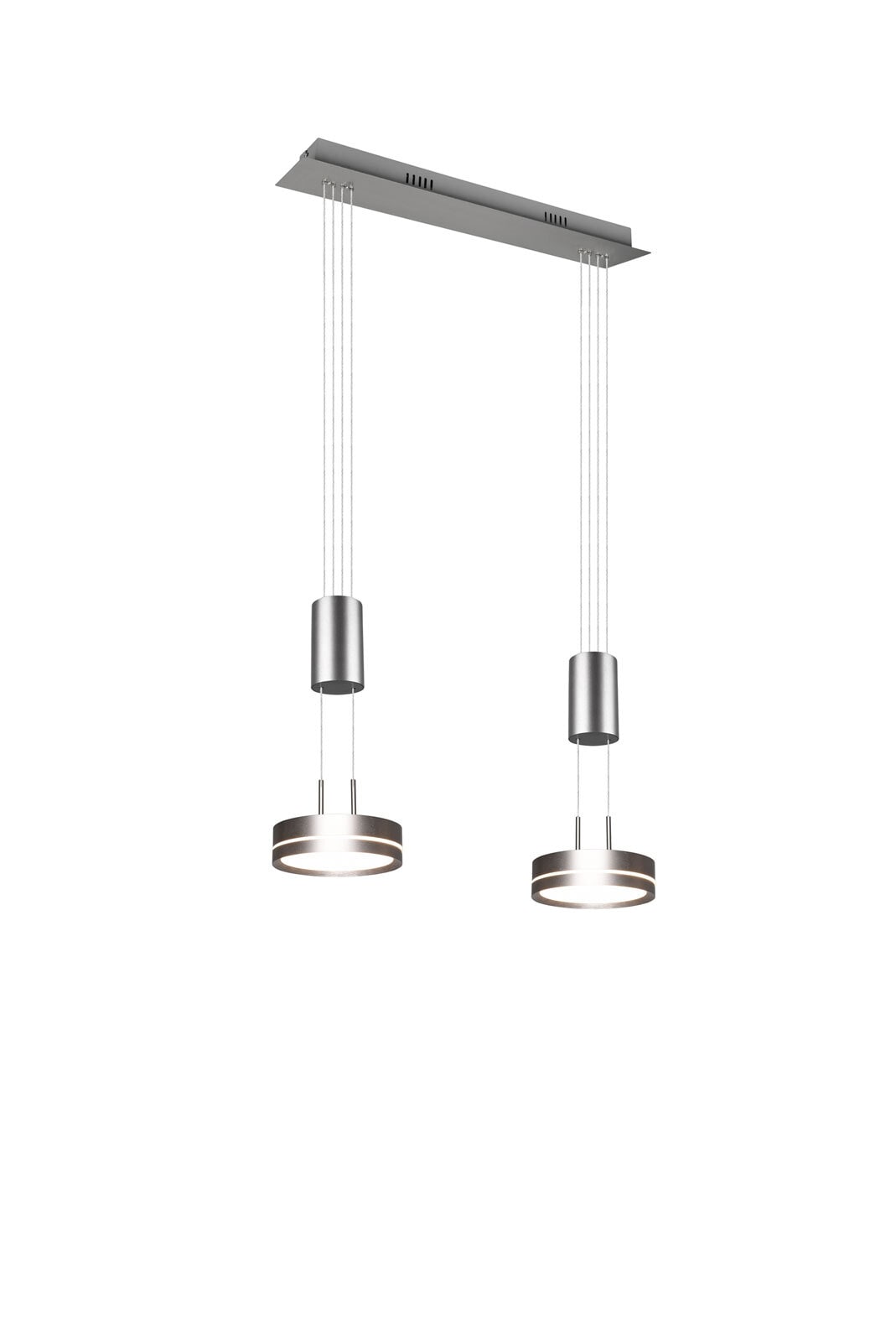 TRIO LED Balkenpendel FRANKLIN 2-flg nickelfarbig