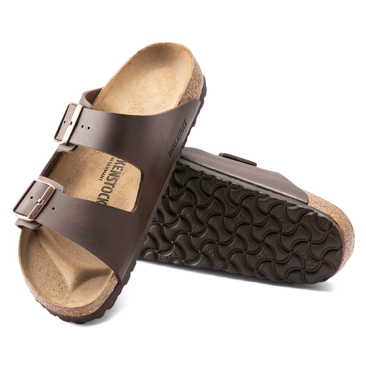 BIRKENSTOCK-Arizona_soft-Sandales à glissière - Talon plat - Marron Foncé