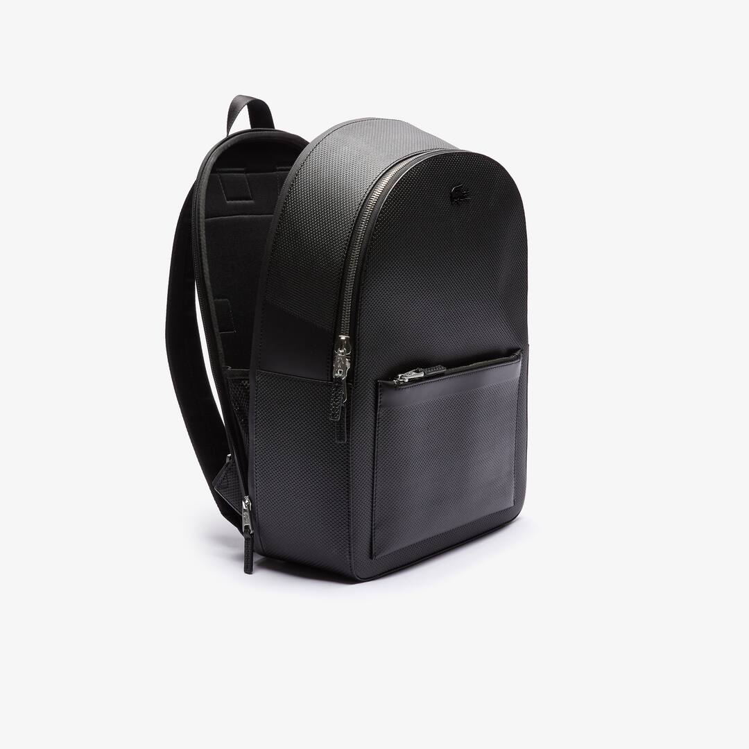 Sac à dos Chantaco en cuir piqué mat Sacs à dos - Noir - Lacoste - Homme