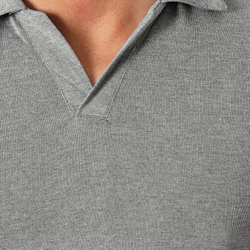 Polo à Manches Courtes Gris Chiné