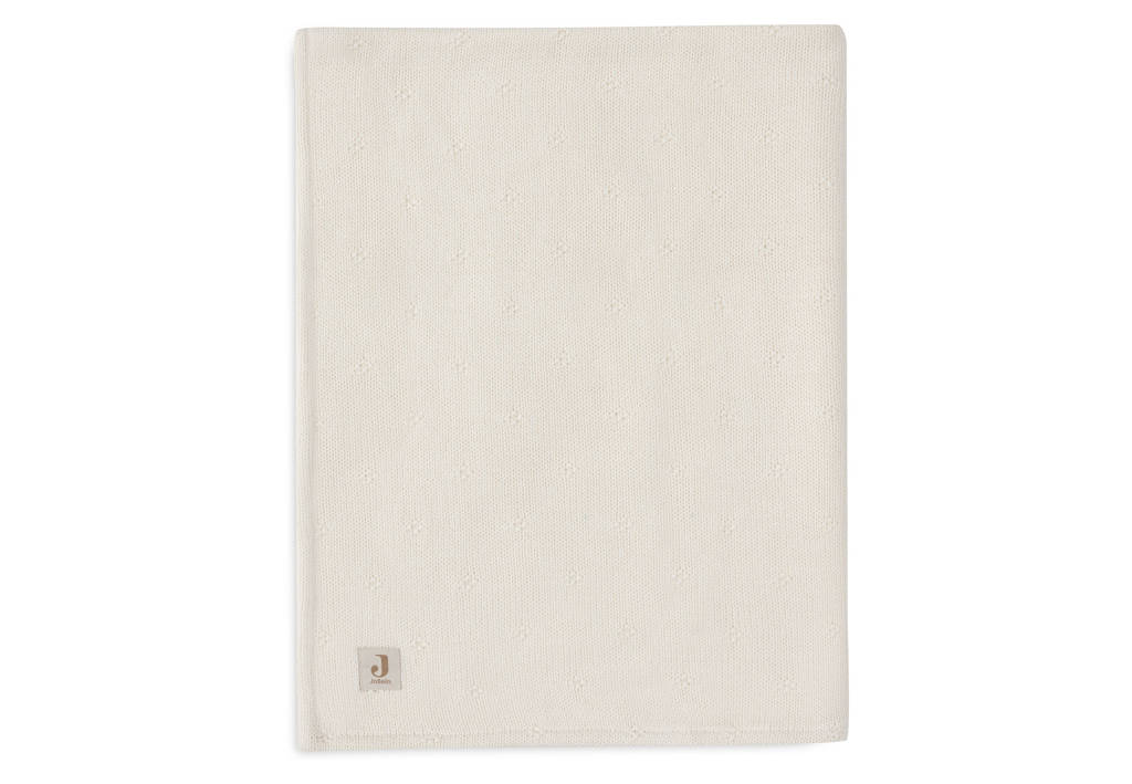 wiegdeken Cosy Knit - Ivory/Velvet