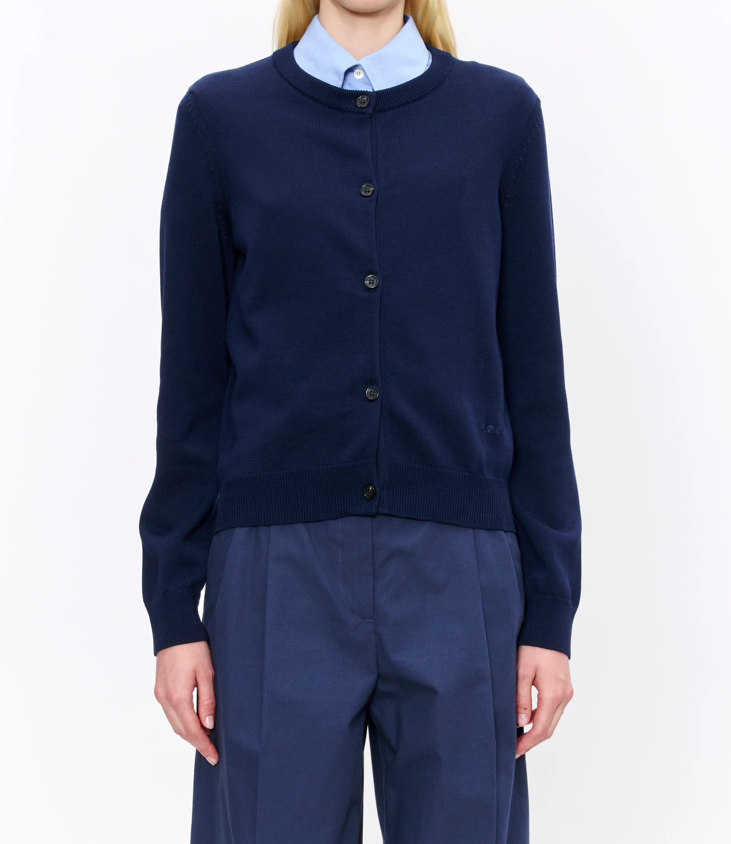 Cardigan bleu marine en coton - Dark navy