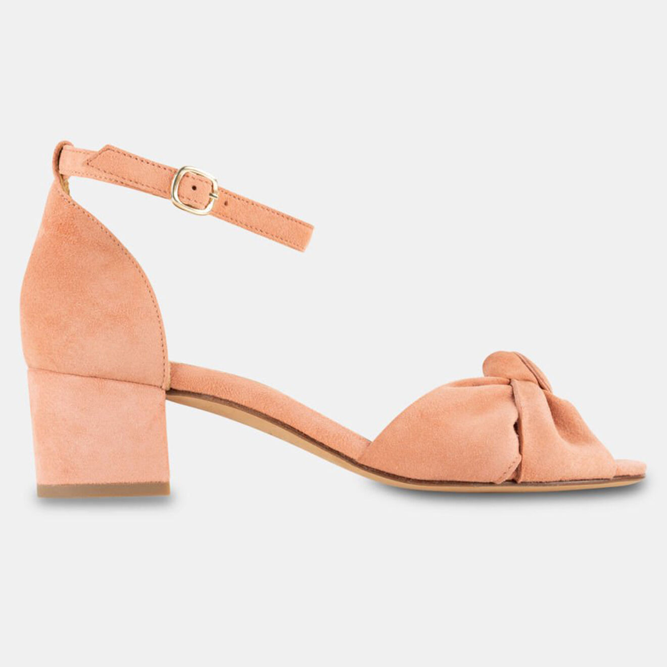 Bobbies Sandales en Velours de Cuir Gloria rose moyen - Talon 5 cm