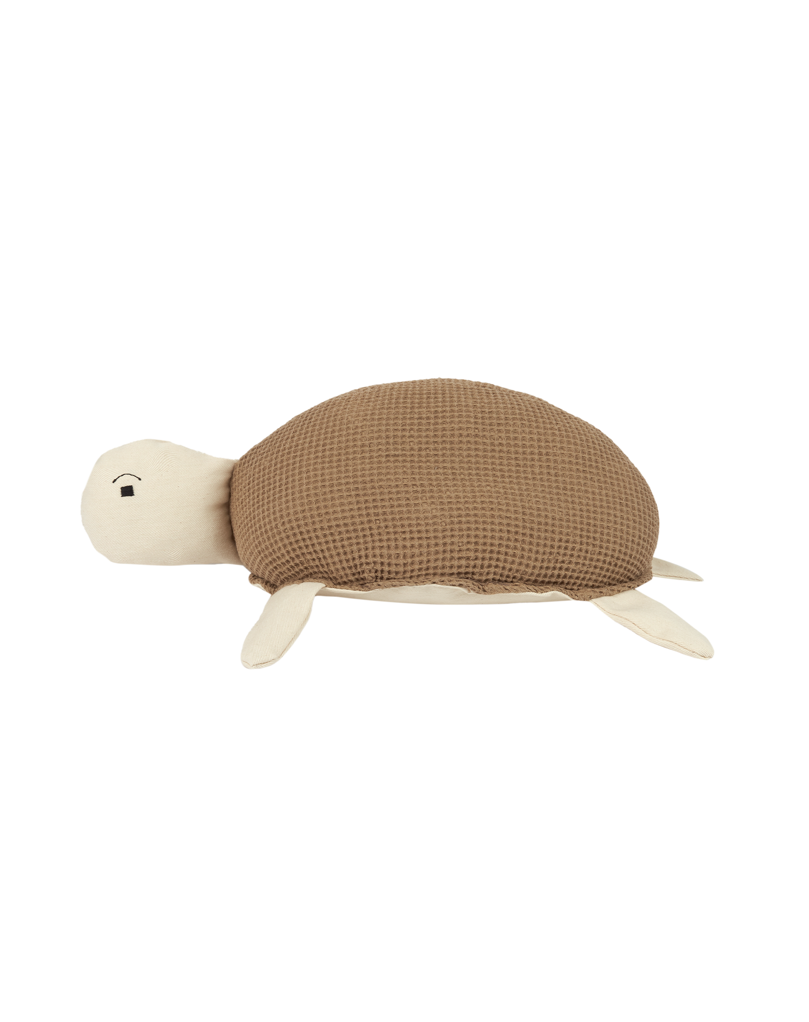 Coussin wabi-sabi tortue brodé en coton lavé | Marron