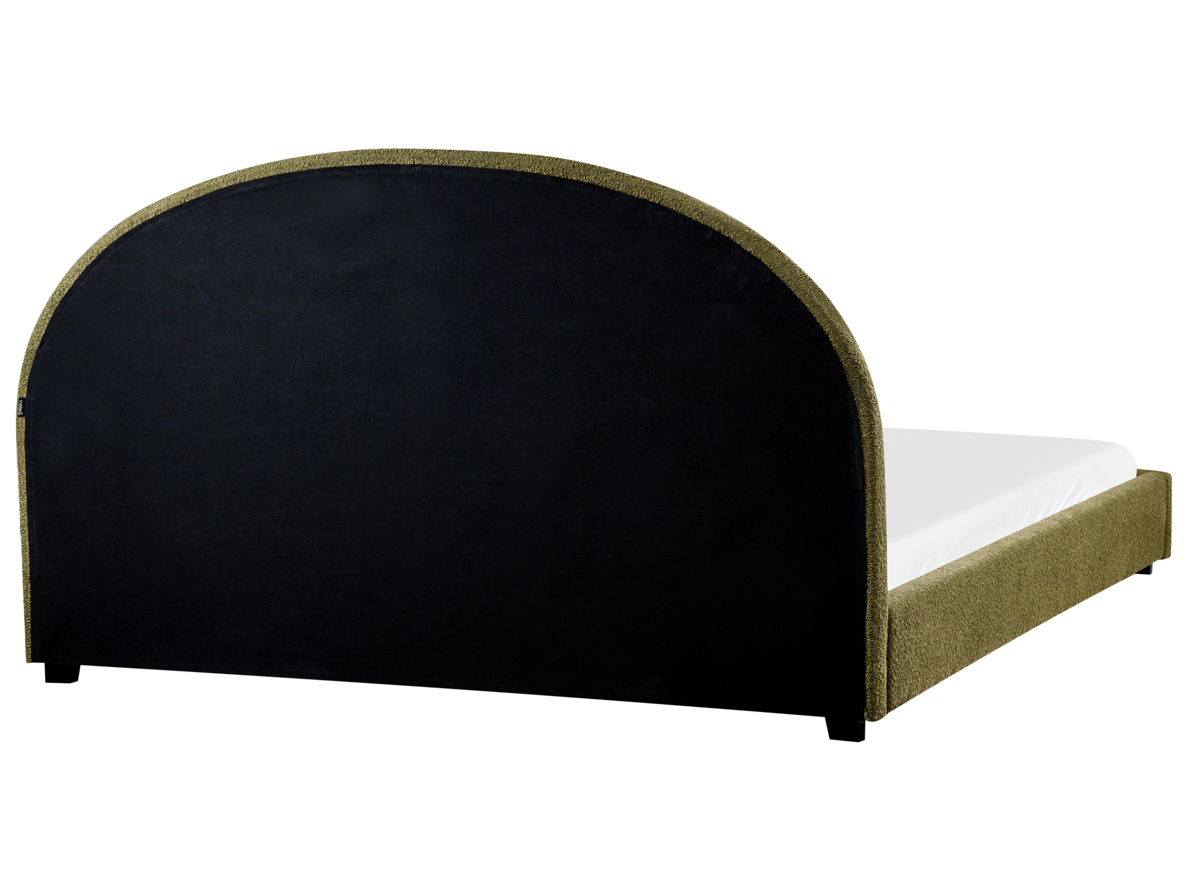 Bed Bouclé VAUCLUSE 180 x 200 cm Olijfgroen