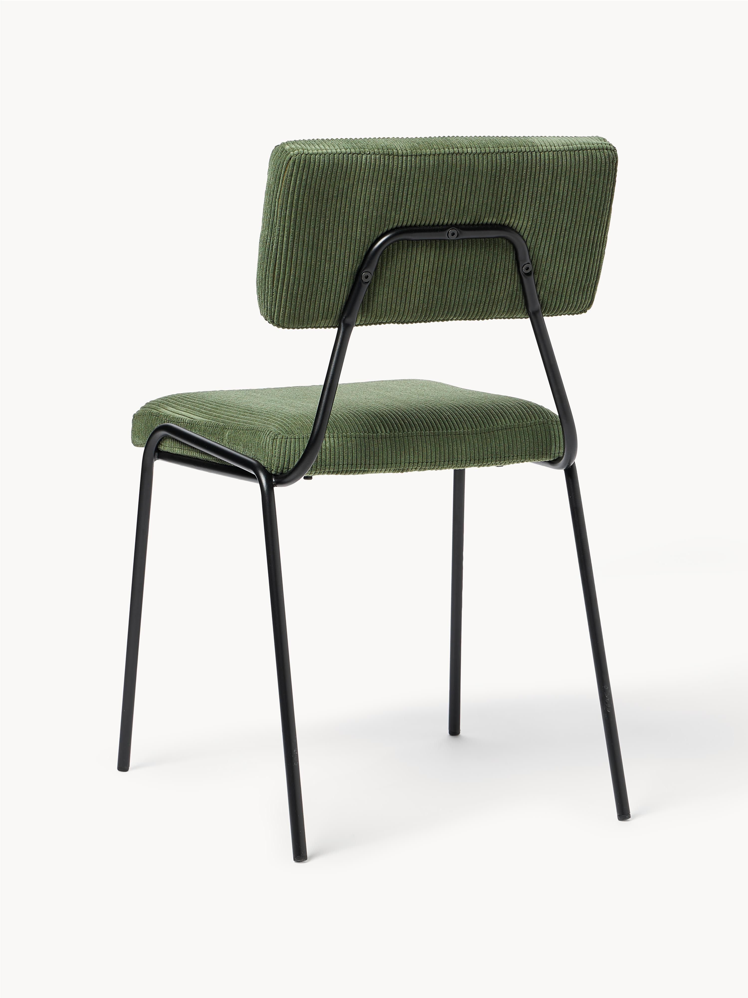 Corduroy gestoffeerde stoelen Mats, 2 stuks