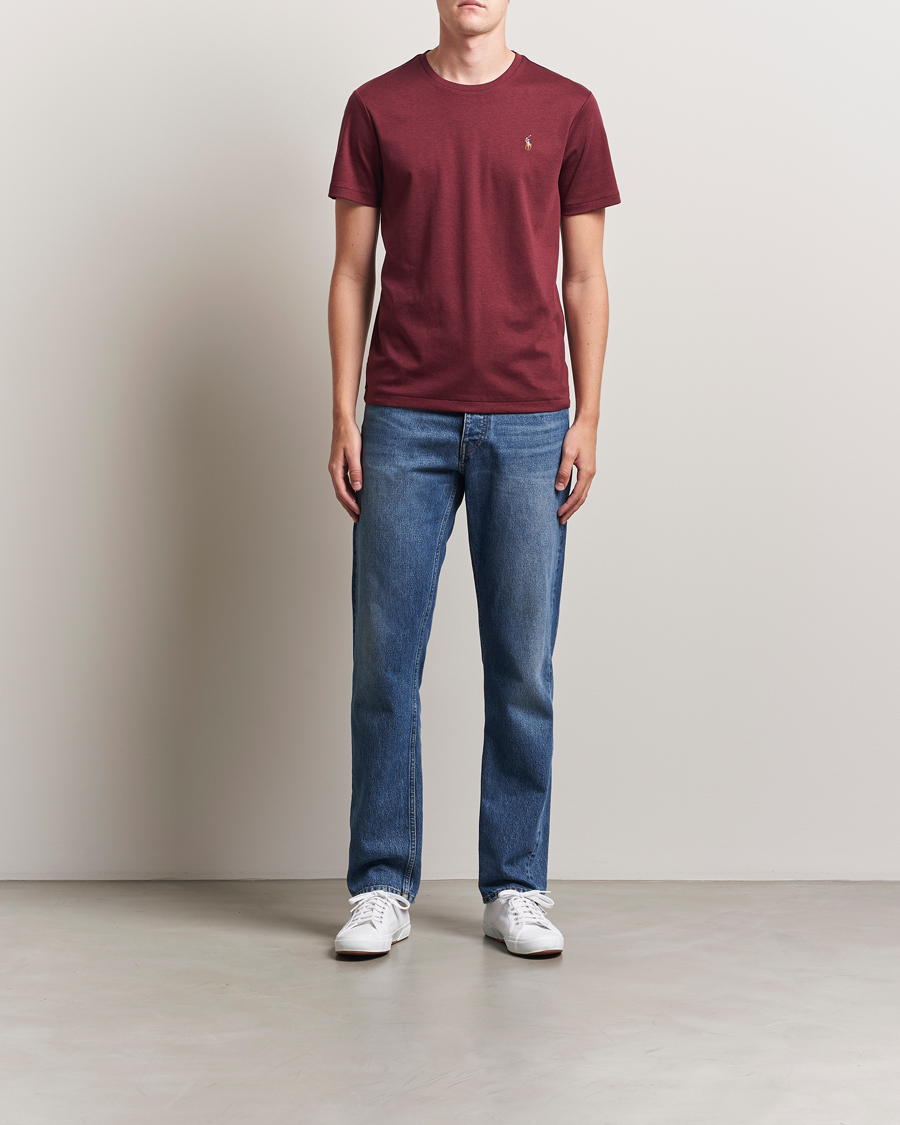 Polo Ralph Lauren Luxury Pima Cotton Crew Neck T-Shirt Wine Heather