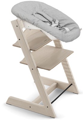 Stokke Tripp Trapp Stol inkl. Newborn Set, Whitewash/Grey