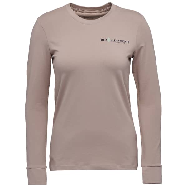 T-shirt escalade BLACK DIAMOND W HERITAGE WORDMARK LS TEE PALE MAUVE