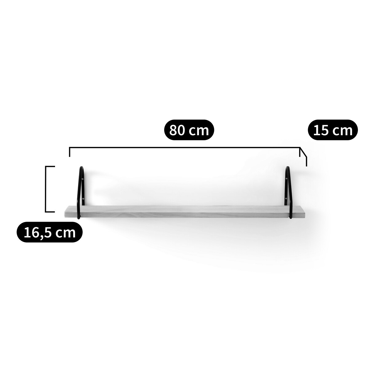 LA REDOUTE INTERIEURS<br>Prateleira de parede em madeira e metal, 80 cm de comprimento, Vinto