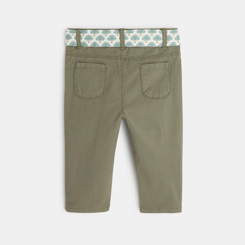 Pantalon toile fantaisie à ceinture vert bébé fille Vert