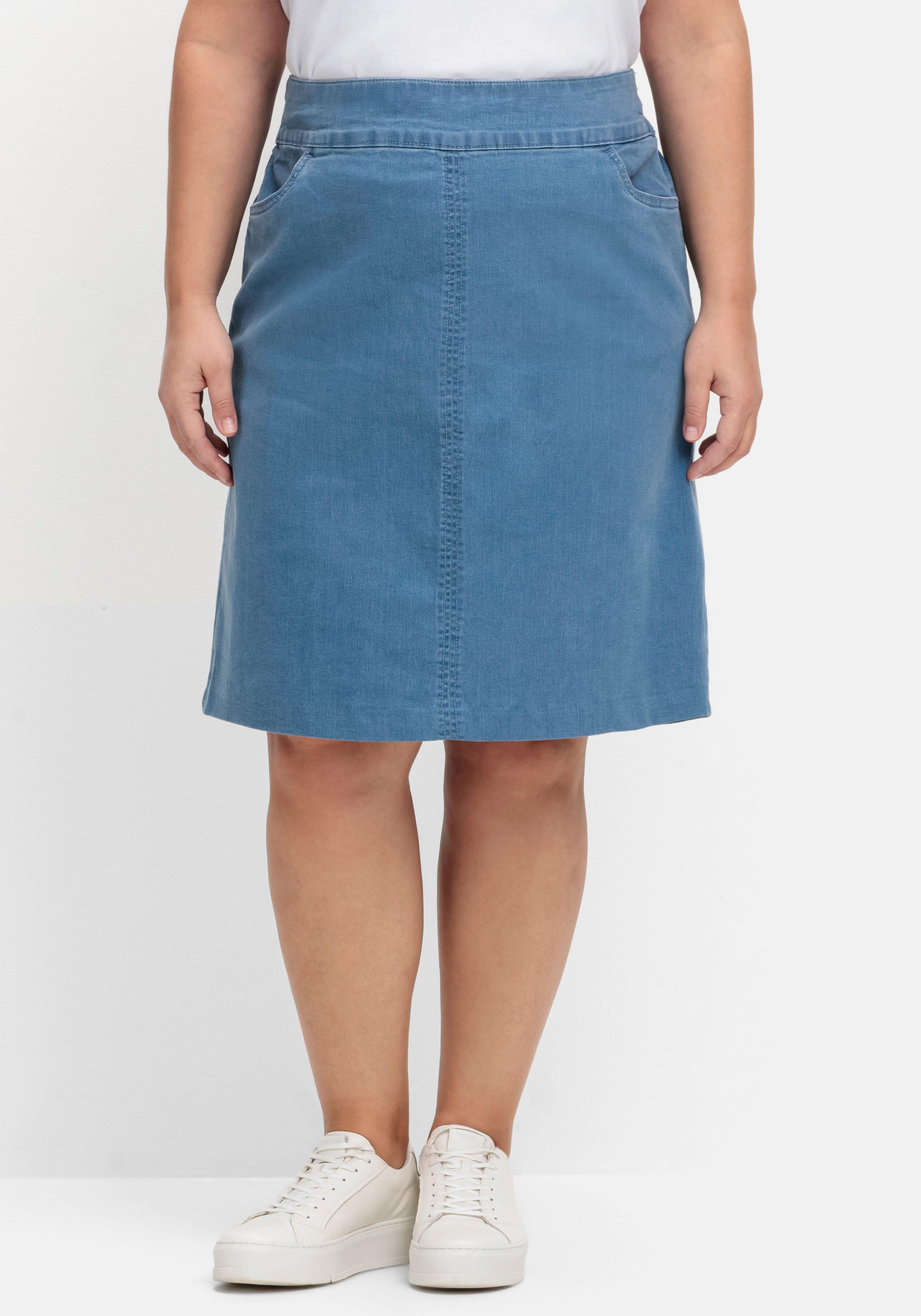 Jeansrock mit Taschen, in A-Linie