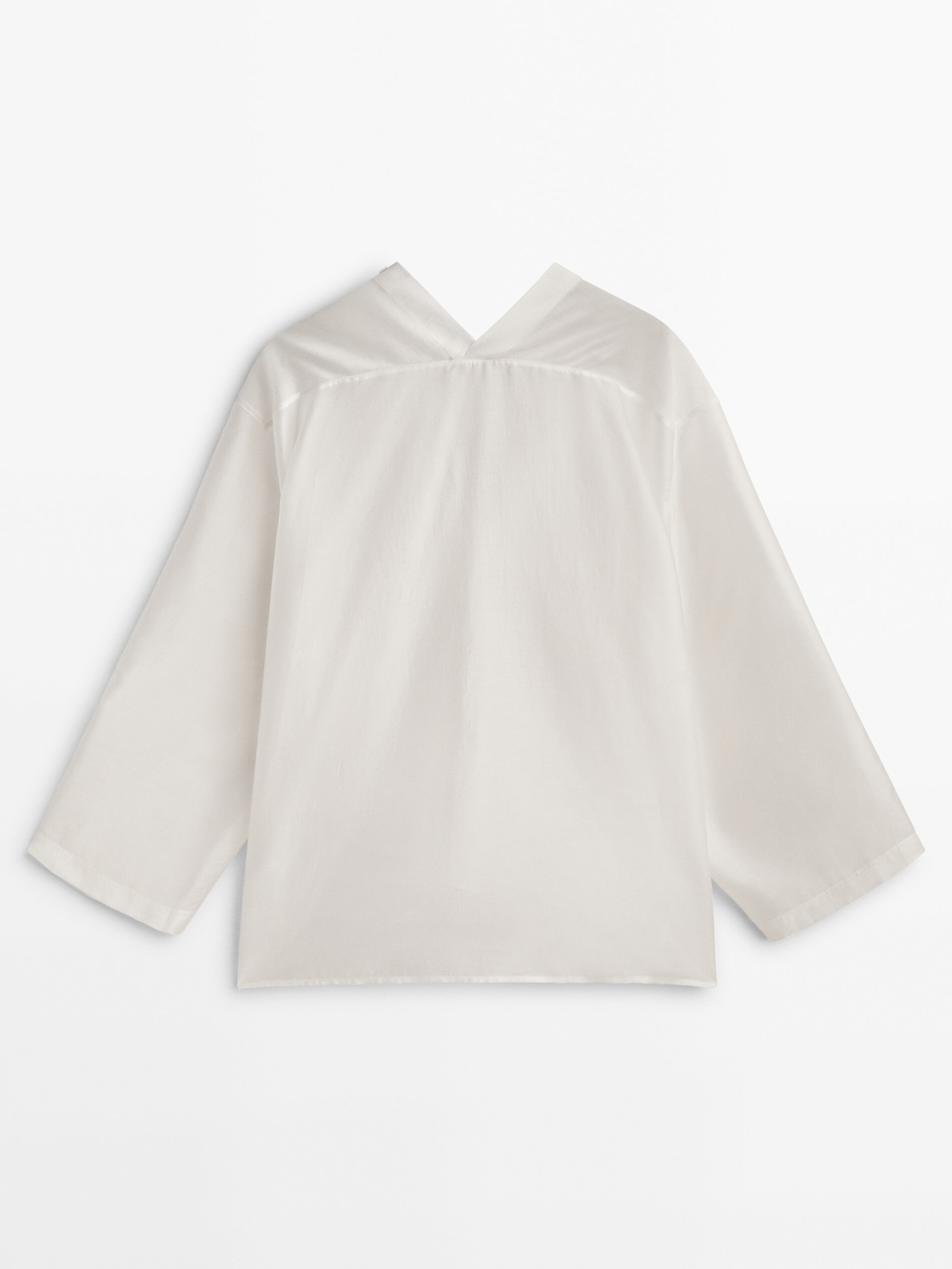Camisa quimono com gola alta - BRANCA