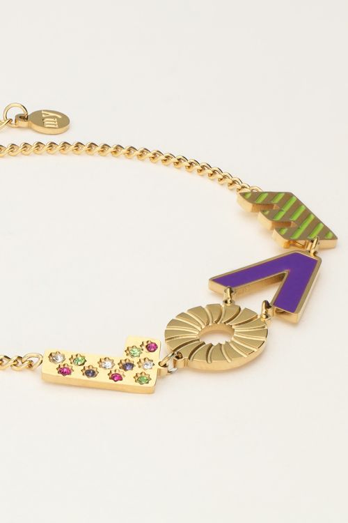 Candy armband love paars