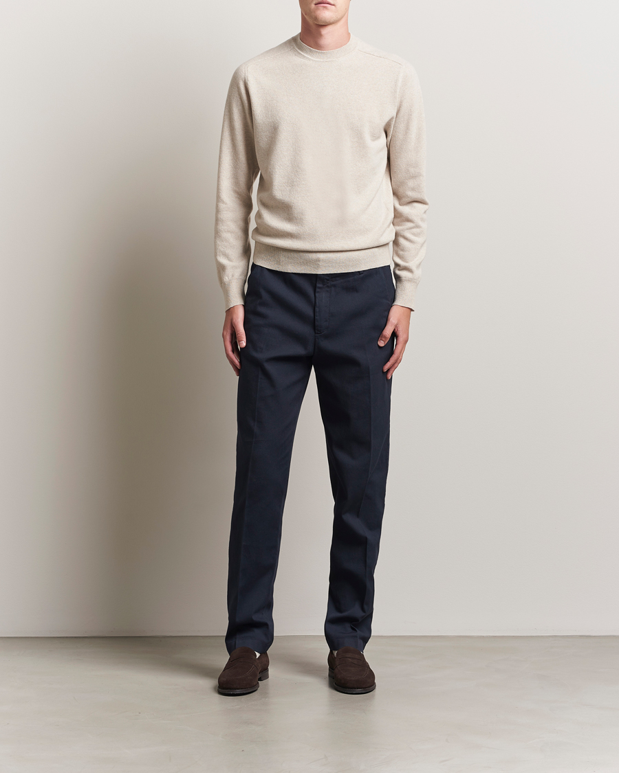 Altea Wool/Cashmere Crew Neck Pullover Beige