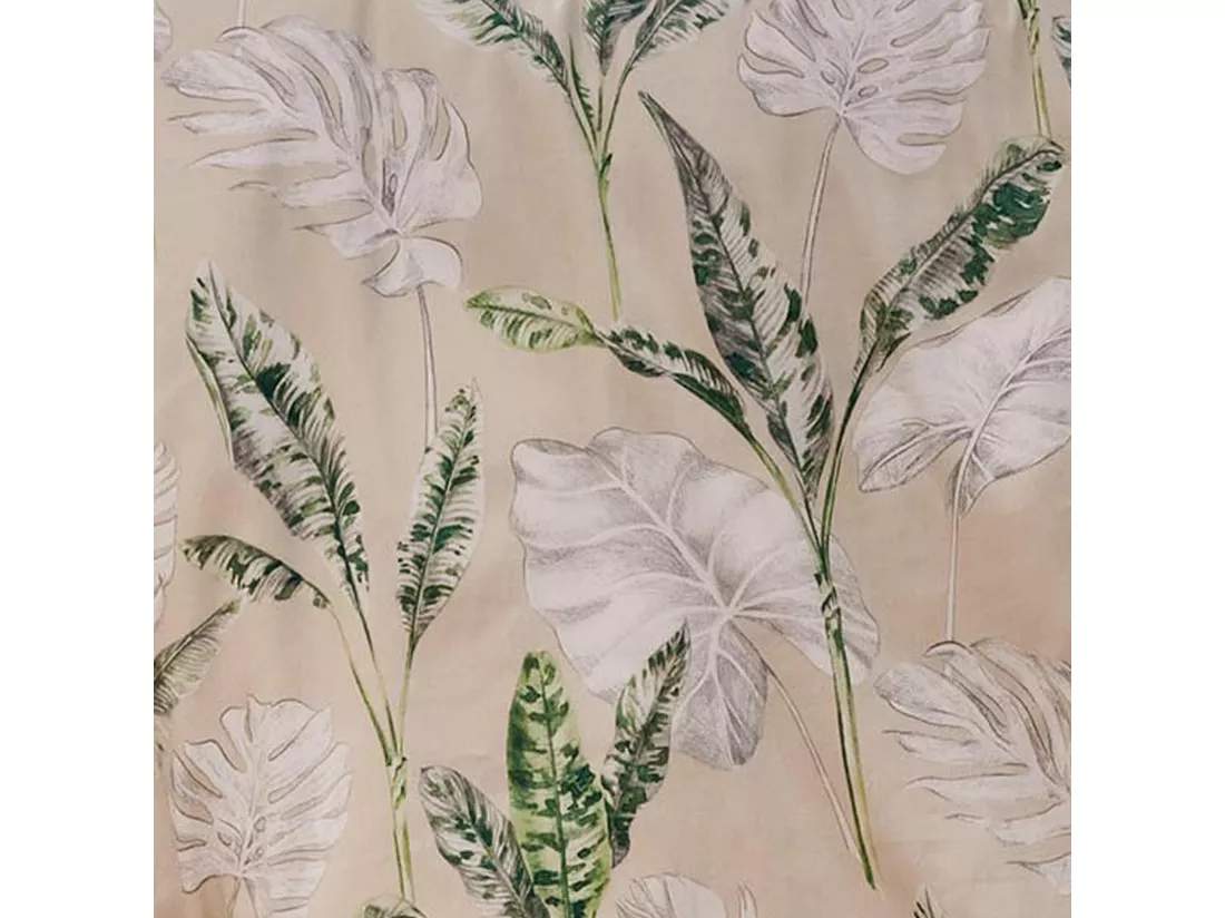 Taie de traversin en satin aux impressions exotiques