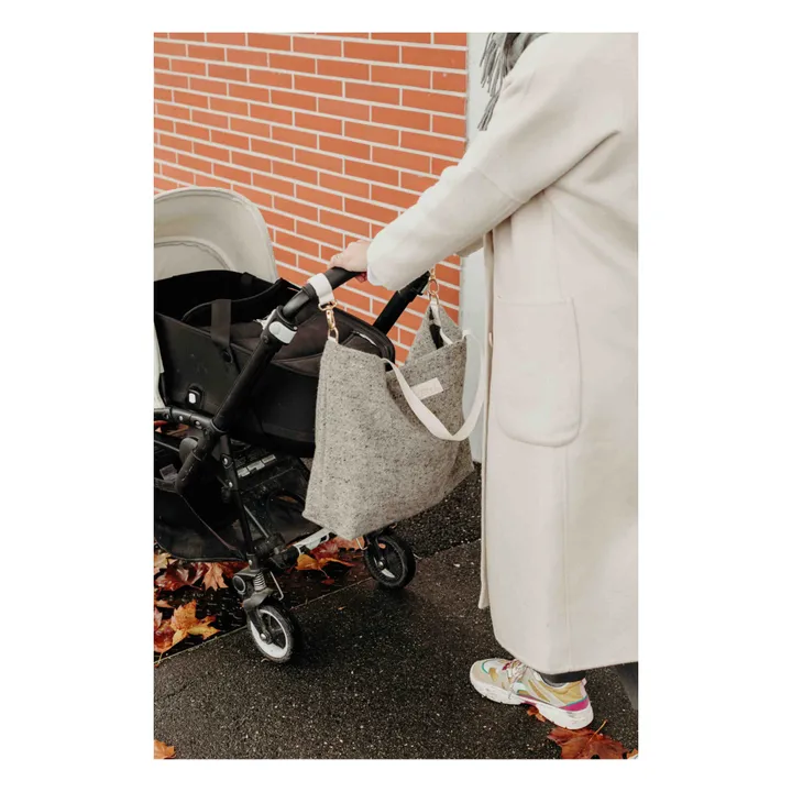 Adorna Cabas en laine et lin | Gris chiné