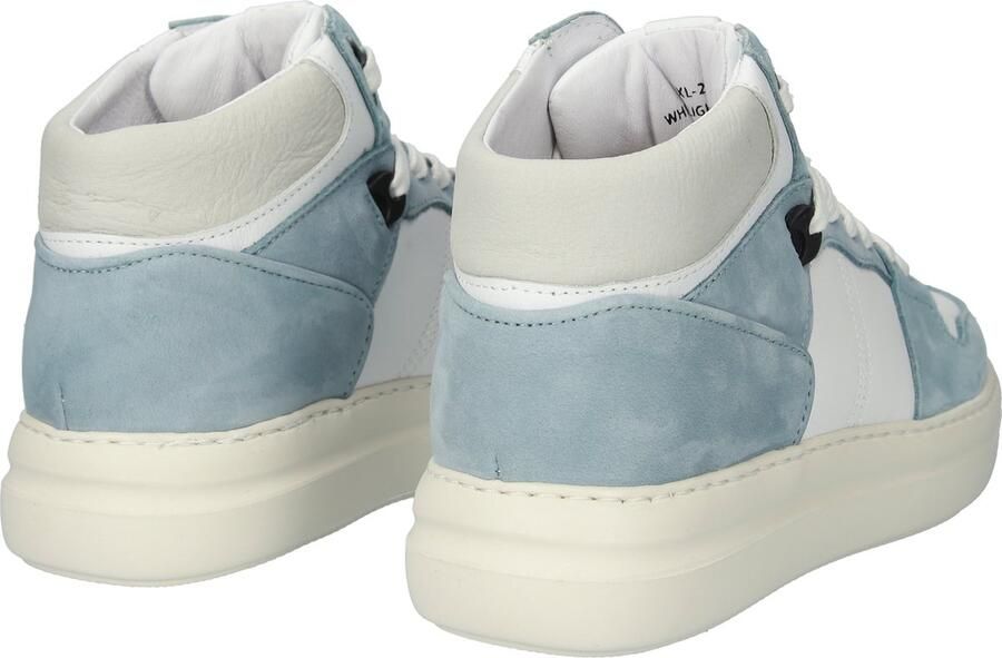 Blackstone XL28 WHITE LIGHT BLUE HIGH TOP SNEAKER Vrouw White