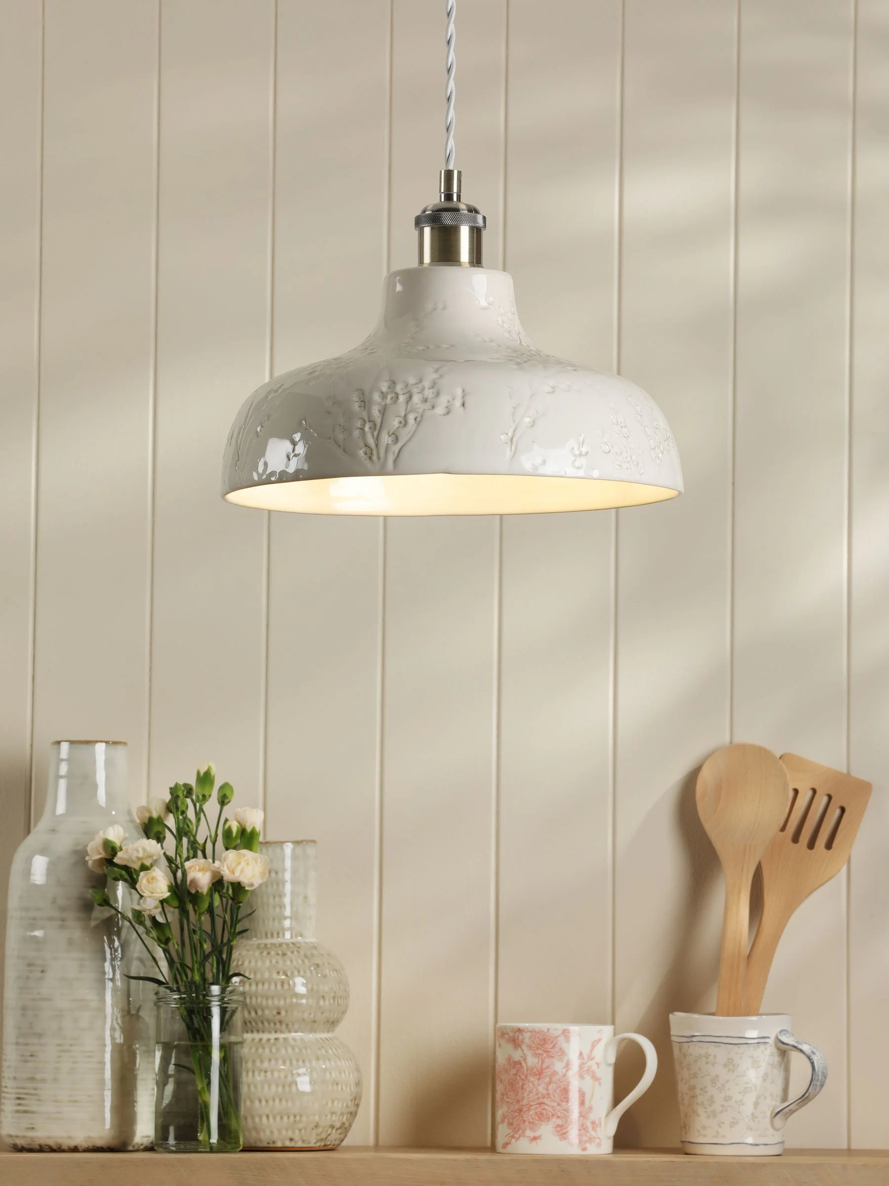 Laura Ashley Pussywillow 1 Pendant Ceiling Light
