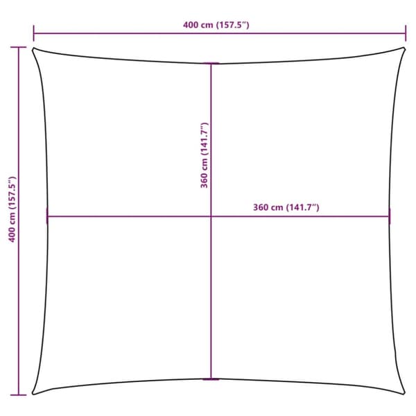 vidaXL Solseil Oxfordstoff kvadratisk 4x4 m hvit