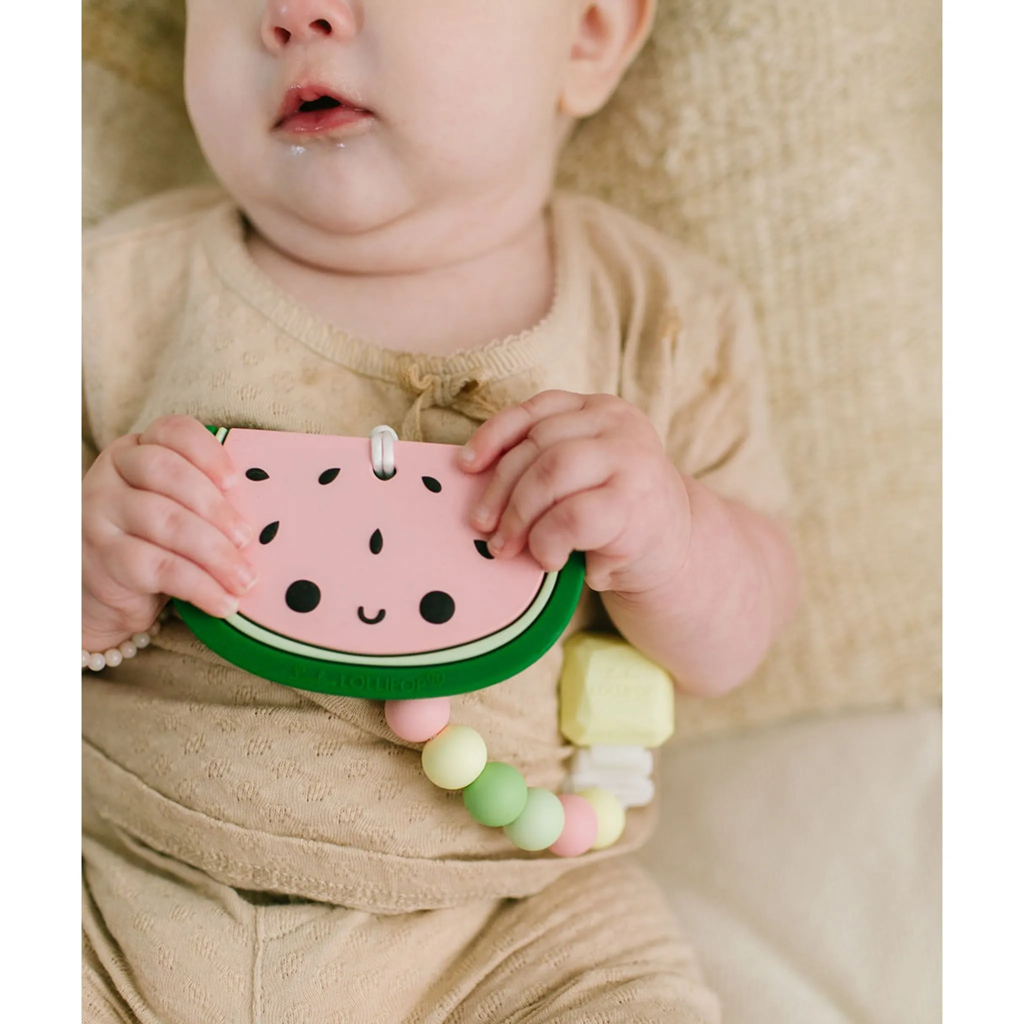 Loulou Lollipop Jouet de Dentition en Silicone - Melon d'eau