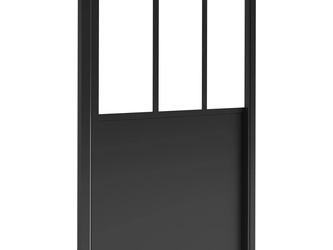 Porte de douche pivotante noir mat style atelier - 80 x 195 cm - URBANIK