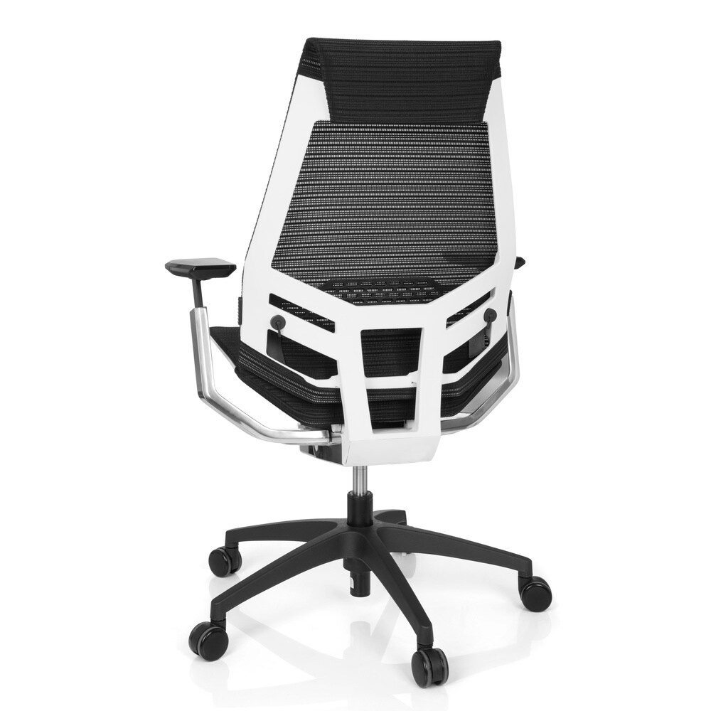 Profi Bürostuhl GENIDIA SMART WHITE CM Netzstoff mit Armlehnen hjh OFFICE