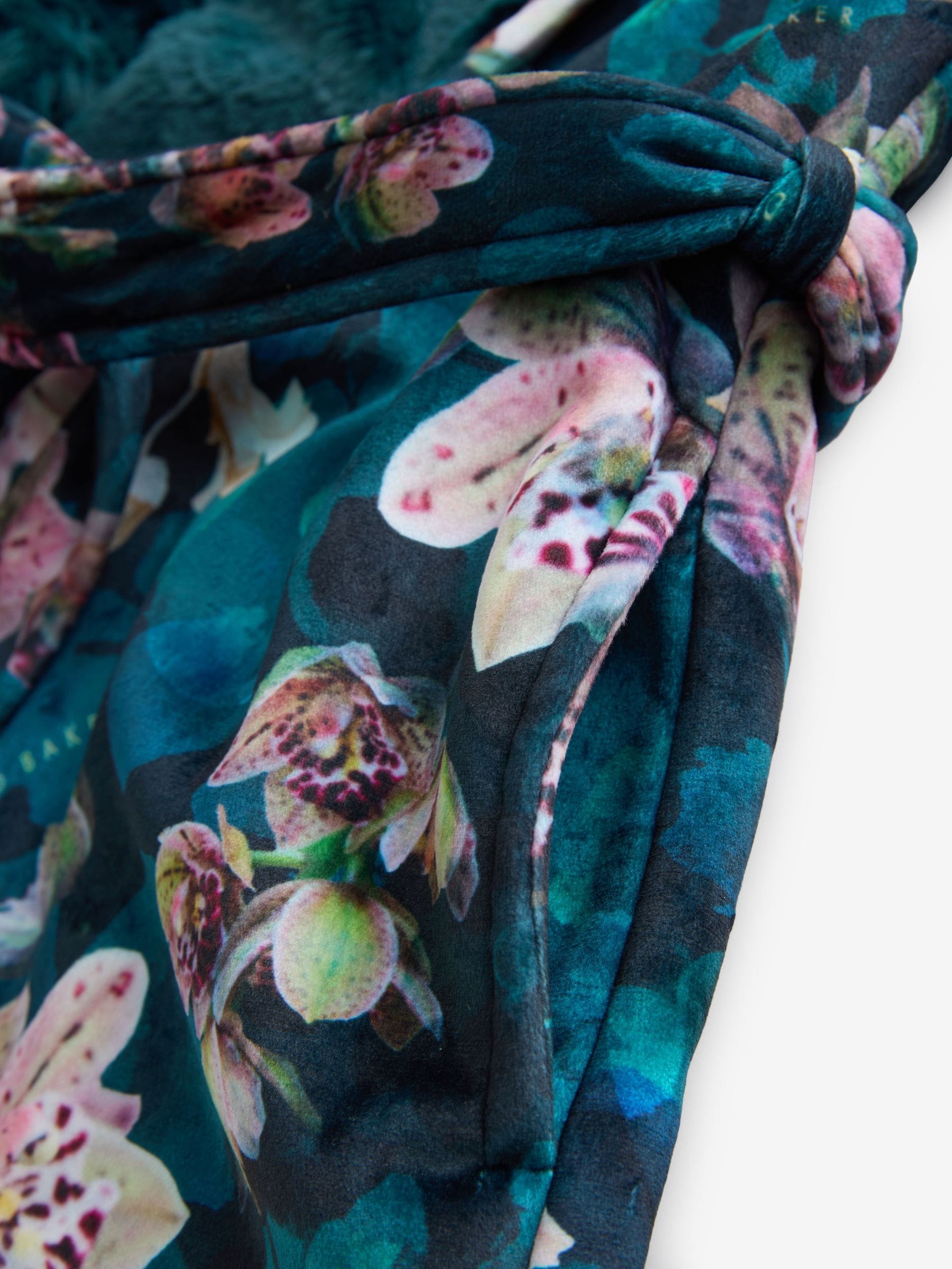 B by Ted Baker Dark Teal Floral Cosy Robe