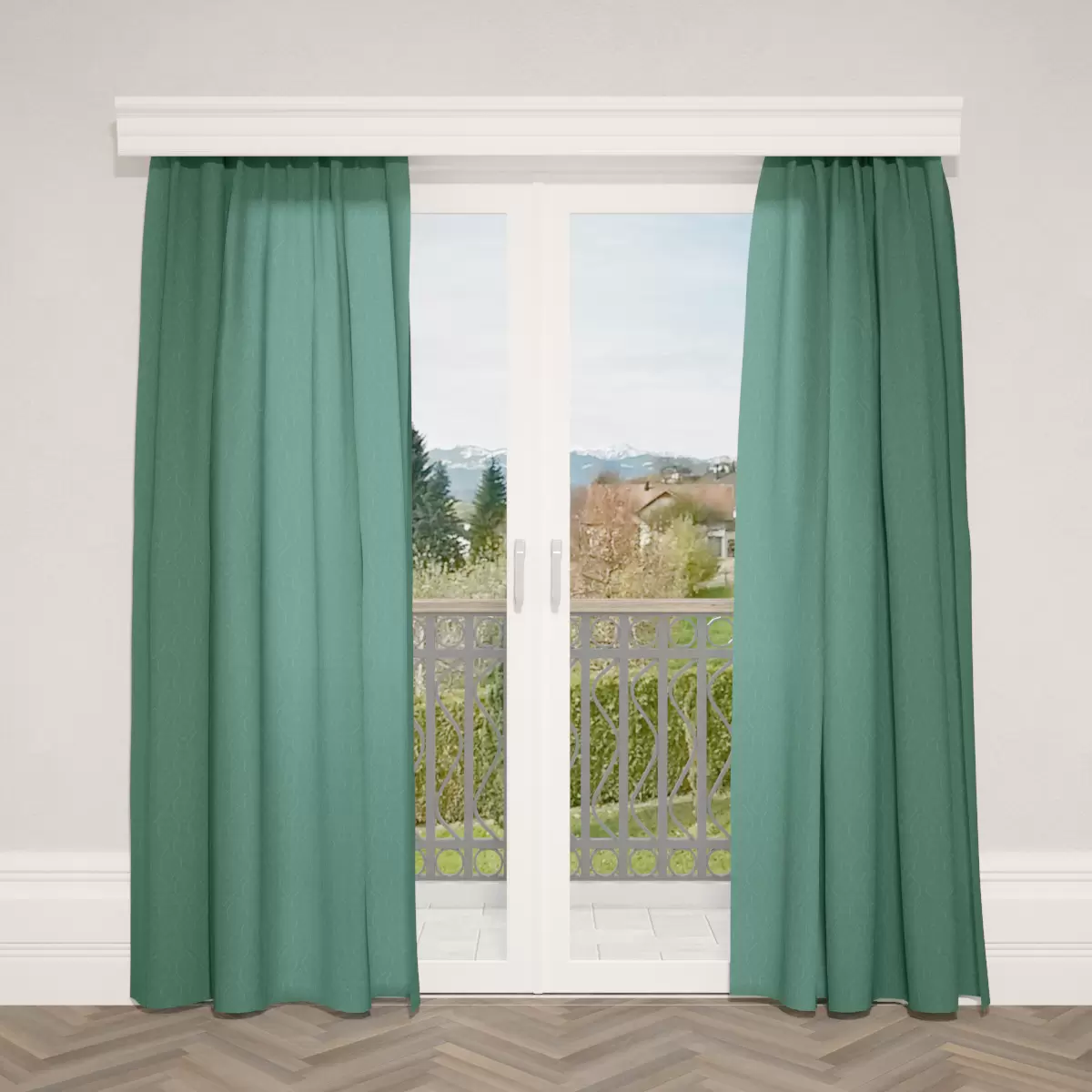 Nachtvorhang Jacquard Rombo grün