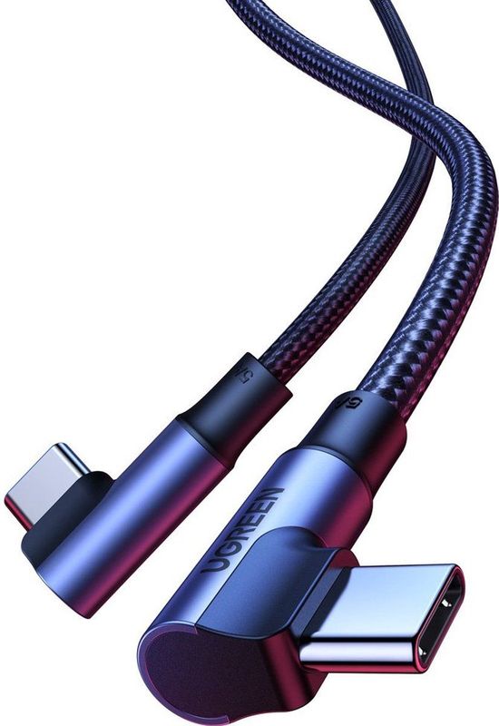 UGREEN - USB C Oplaadkabel - 100W - Dubbele Hoek - Zwart
