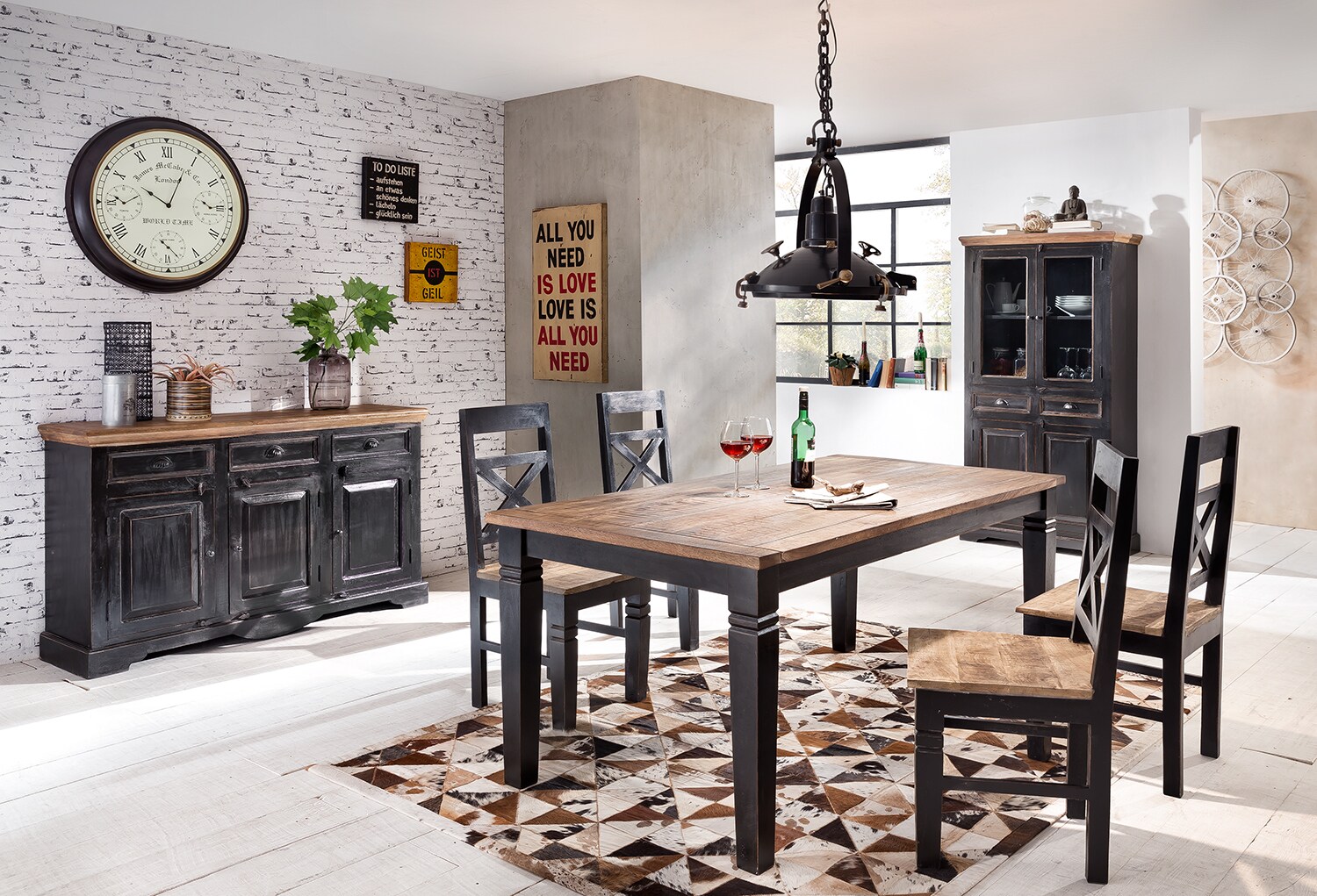 Sideboard Corsica Mangoholz Kommode Wohnzimmer Esszimmer Schubladen Schrank
