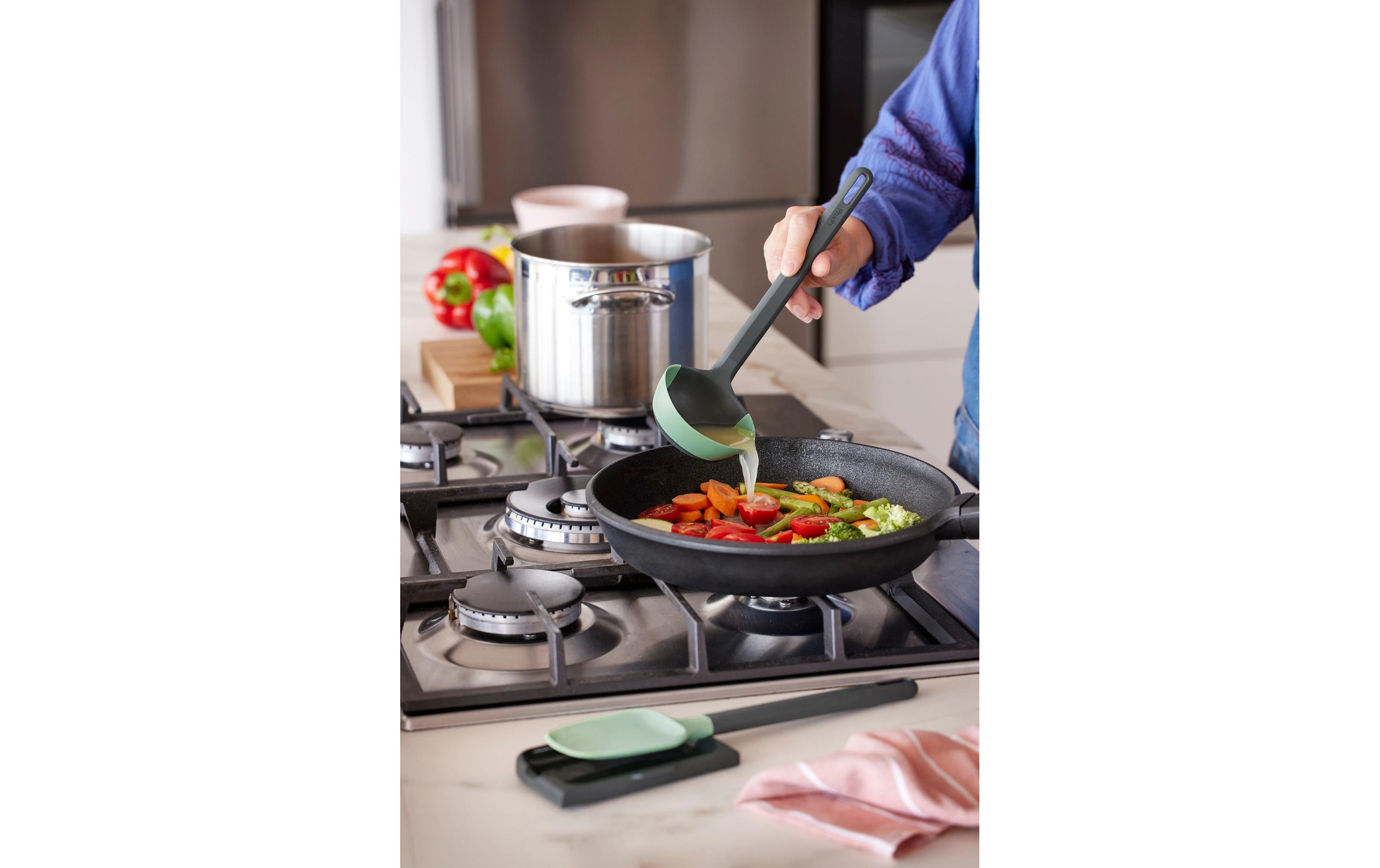 Schöpflöffel PBT/Silikon, Grün/SchwarzSchöpfkelle zum Servieren von Suppen und Cremes