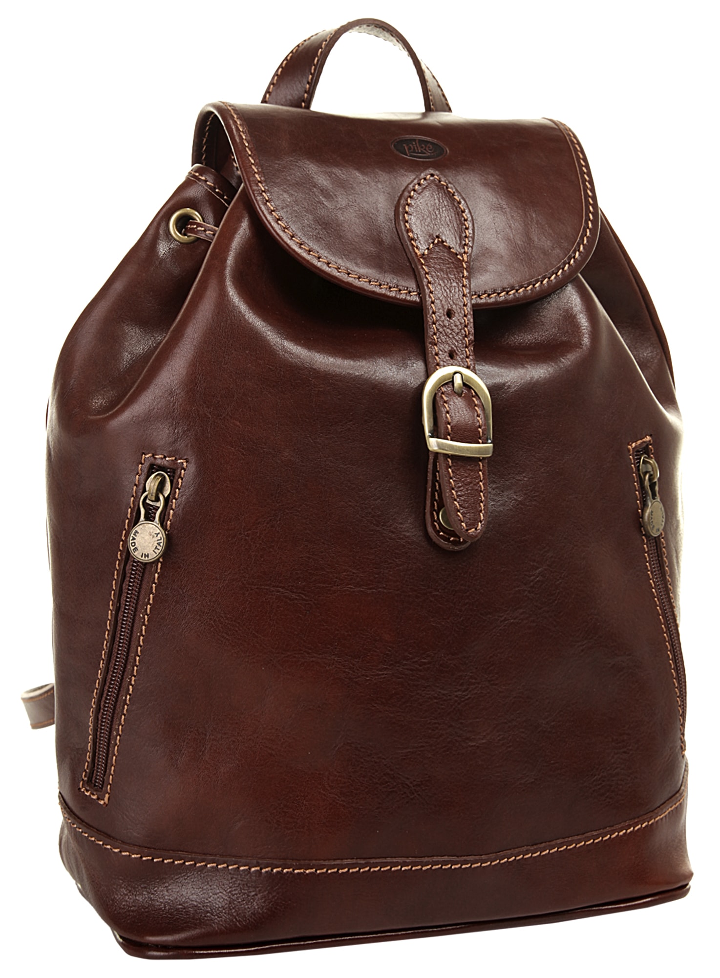 Piké Cityrucksack echt Leder, Made in Italy