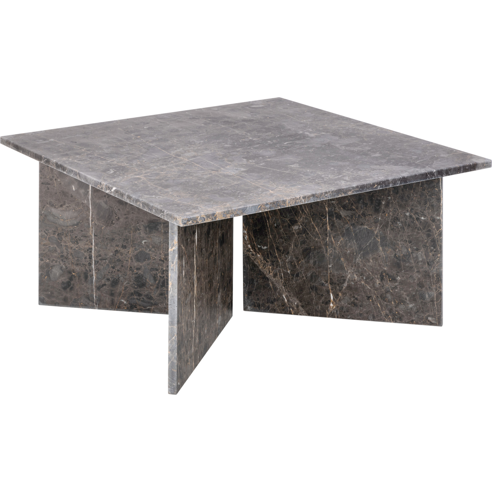 Salontisch Vega quadratisch Marmor braun 90 x 42 x 90 cm